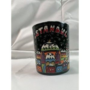 Stanbul‎ Hand Made Coffee Mugs Colorful Castle  Flowers